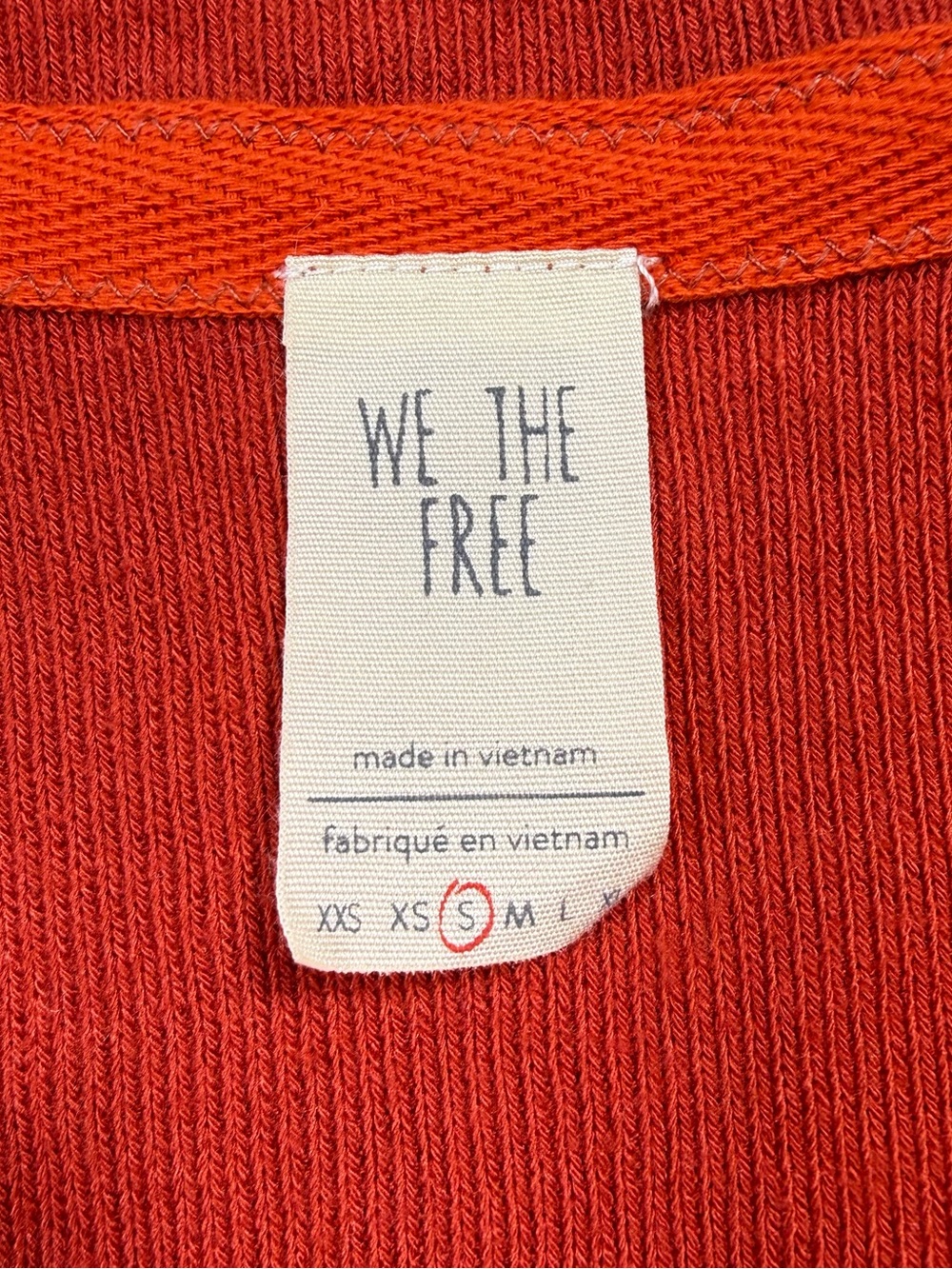 We The Free Ribbed Button-Front Long Sleeve Top in Rust - Picture 5 of 8